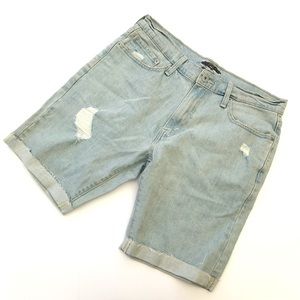 Denizen Levi's Light Wash Distressed Jean Shorts